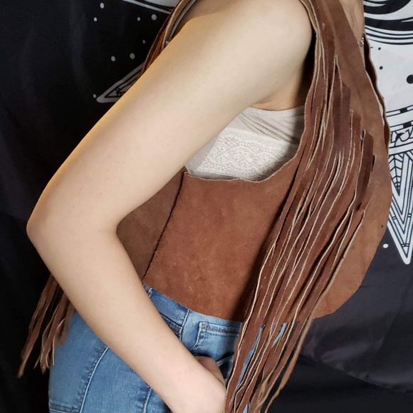 vintage handmade Genuine suede leather vest - Picture 2 of 8